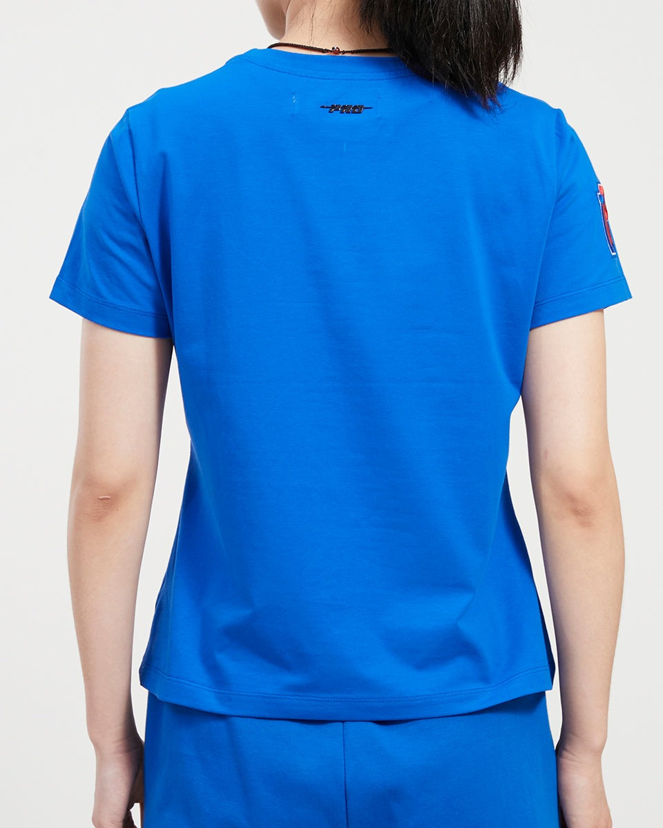 NBA DETROIT PISTONS CLASSIC T-SHIRT AJUSTÉ POUR FEMME (BLEU ROYAL)