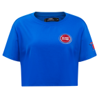 NBA DETROIT PISTONS CLASSIC T-SHIRT À COUPE CARRÉE POUR FEMME (BLEU ROYAL)