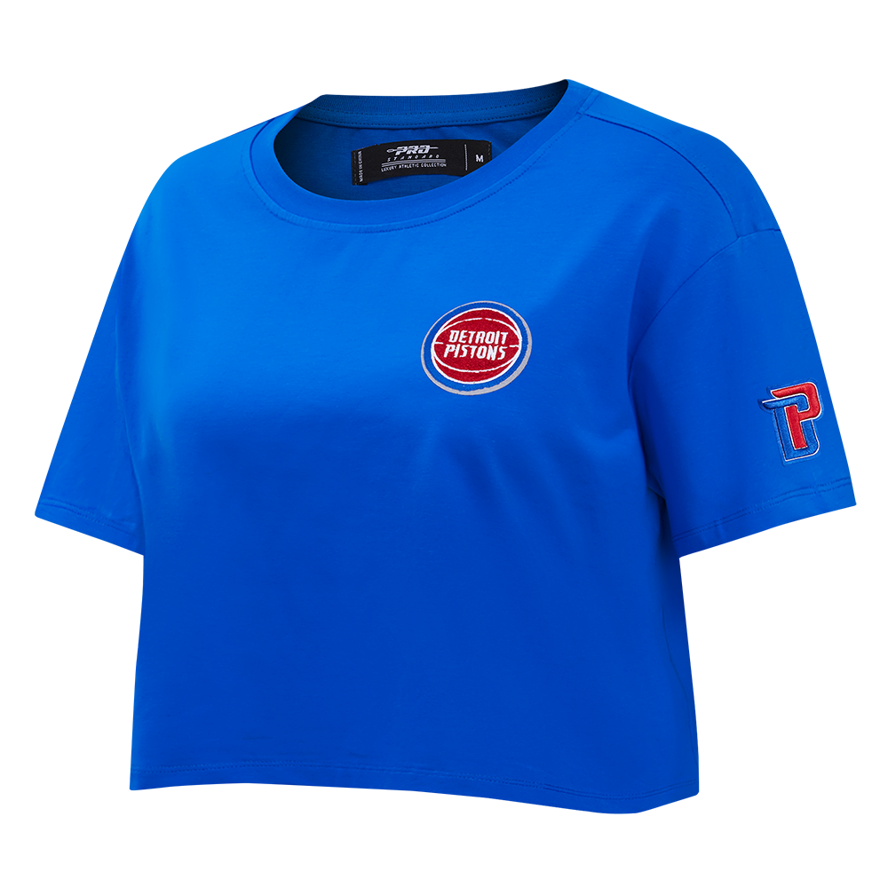 NBA DETROIT PISTONS CLASSIC T-SHIRT À COUPE CARRÉE POUR FEMME (BLEU ROYAL)