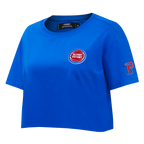 NBA DETROIT PISTONS CLASSIC T-SHIRT À COUPE CARRÉE POUR FEMME (BLEU ROYAL)