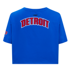 NBA DETROIT PISTONS CLASSIC T-SHIRT À COUPE CARRÉE POUR FEMME (BLEU ROYAL)