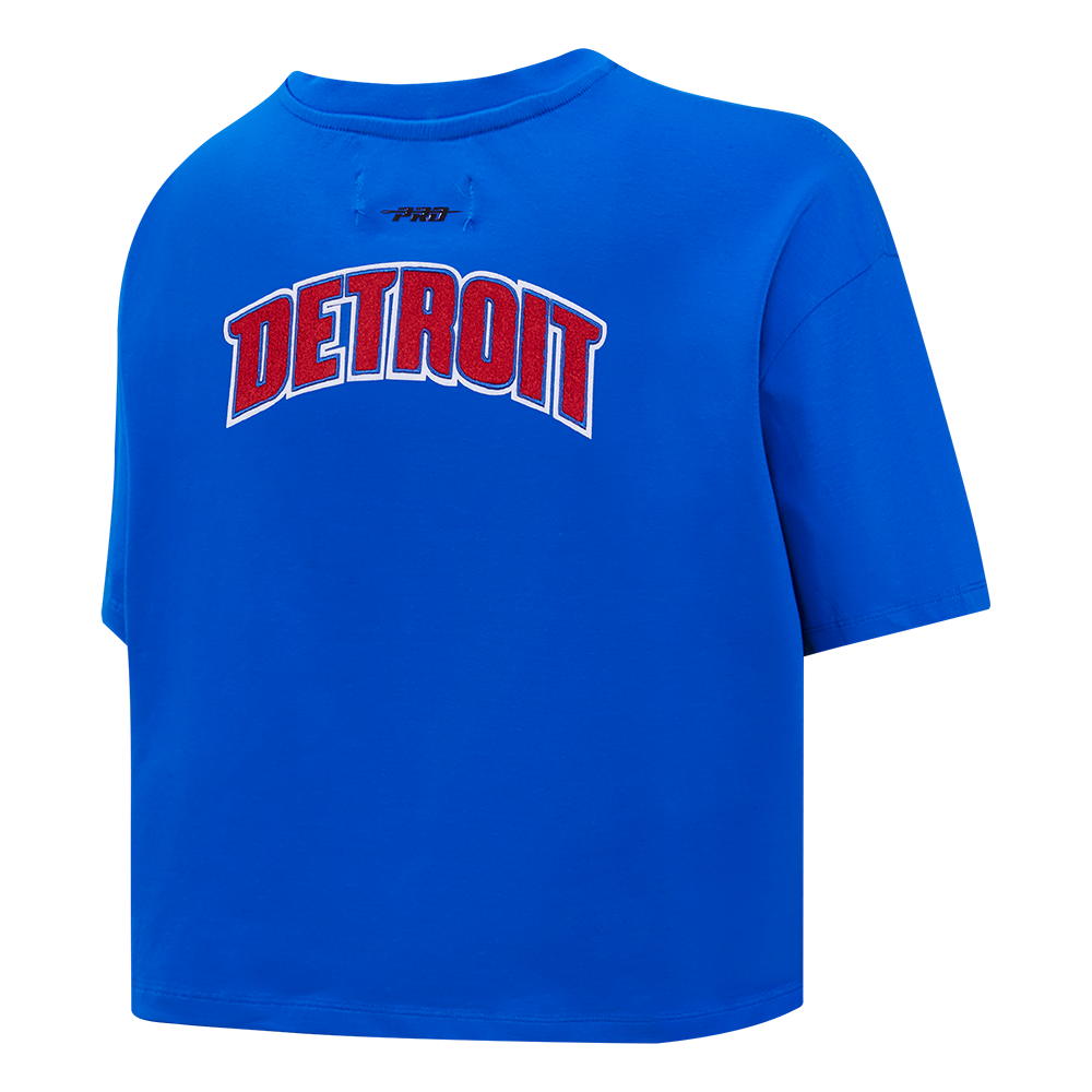 NBA DETROIT PISTONS CLASSIC T-SHIRT À COUPE CARRÉE POUR FEMME (BLEU ROYAL)