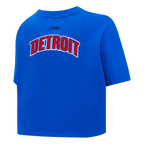 NBA DETROIT PISTONS CLASSIC T-SHIRT À COUPE CARRÉE POUR FEMME (BLEU ROYAL)