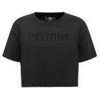 NBA DETROIT PISTONS NEUTRAL T-SHIRT À COUPE CARRÉE POUR FEMME (NOIR)