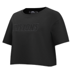 NBA DETROIT PISTONS NEUTRAL T-SHIRT À COUPE CARRÉE POUR FEMME (NOIR)