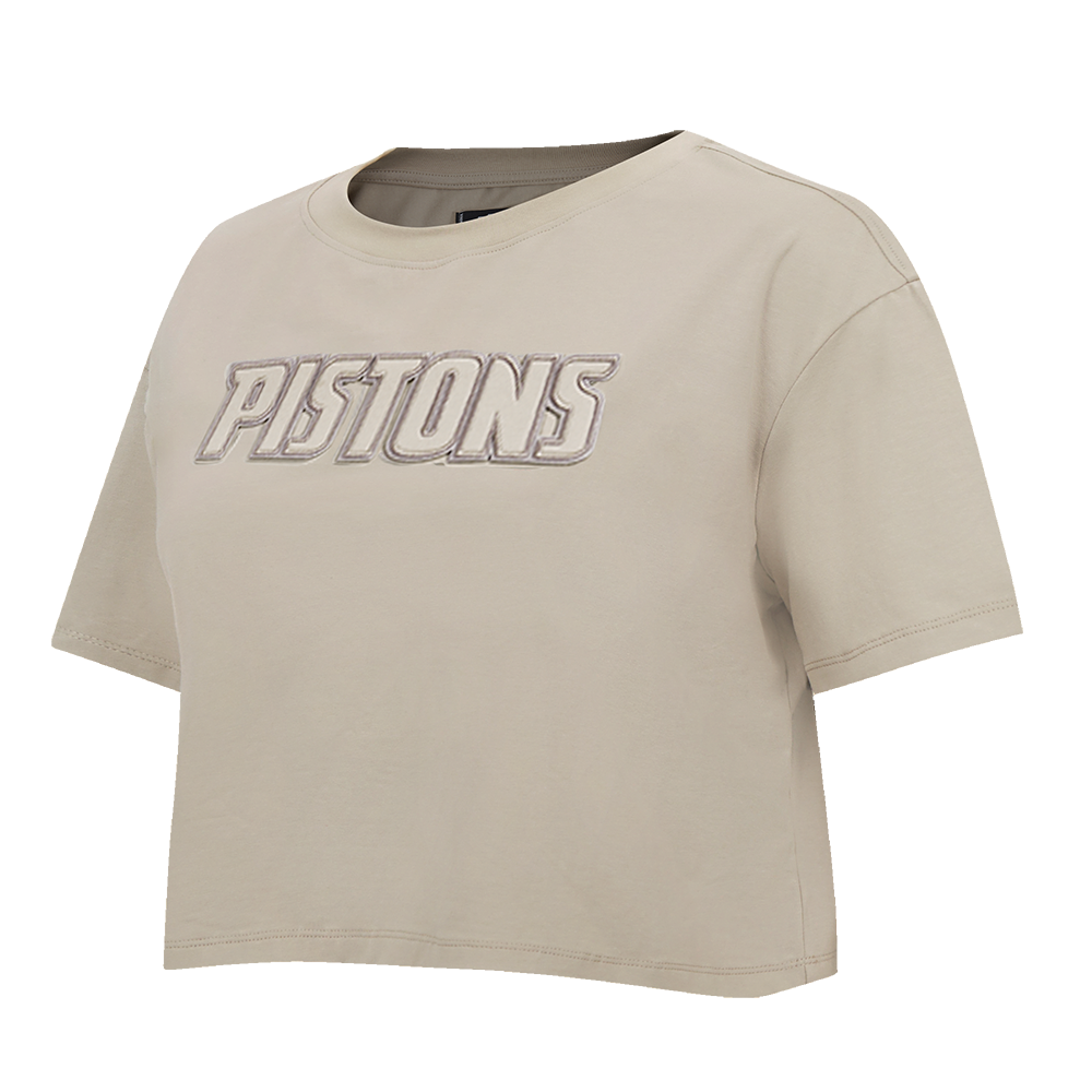 NBA DETROIT PISTONS NEUTRAL WOMEN'S BOXY TEE (TAUPE)