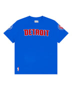 NBA DETROIT PISTONS CLASSIC T-SHIRT EN JERSEY SIMPLE POUR GARÇON JUNIOR (BLEU ROYAL)