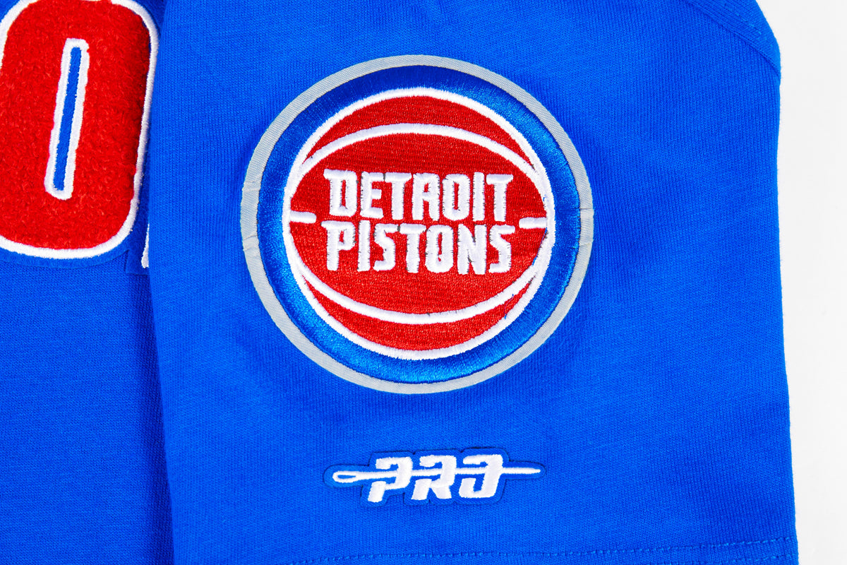 NBA DETROIT PISTONS CLASSIC T-SHIRT EN JERSEY SIMPLE POUR GARÇON JUNIOR (BLEU ROYAL)