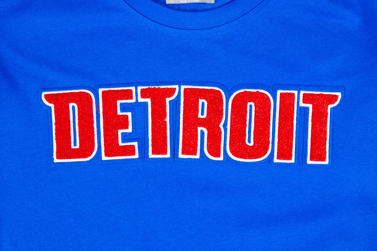 NBA DETROIT PISTONS CLASSIC T-SHIRT EN JERSEY SIMPLE POUR GARÇON JUNIOR (BLEU ROYAL)