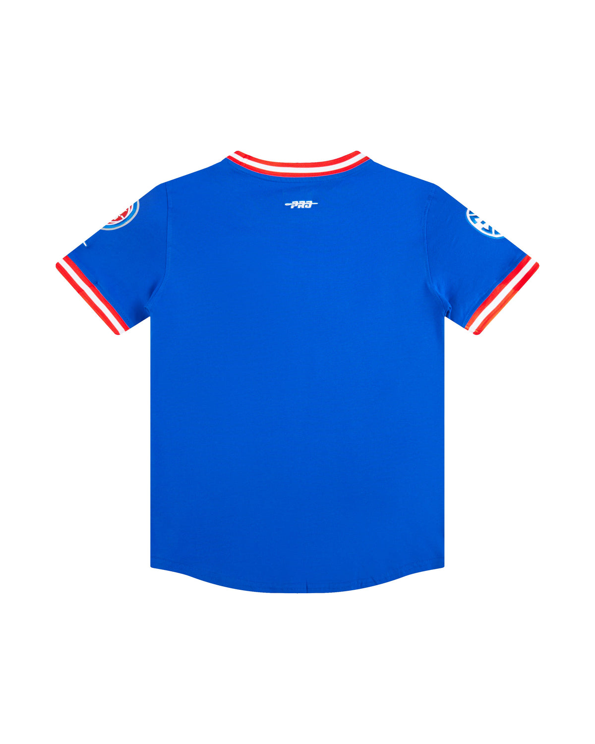 NBA DETROIT PISTONS CLASSIC BIG BOY'S SHORT SLEEVE STRIPED RIB TEE (ROYAL BLUE/RED)
