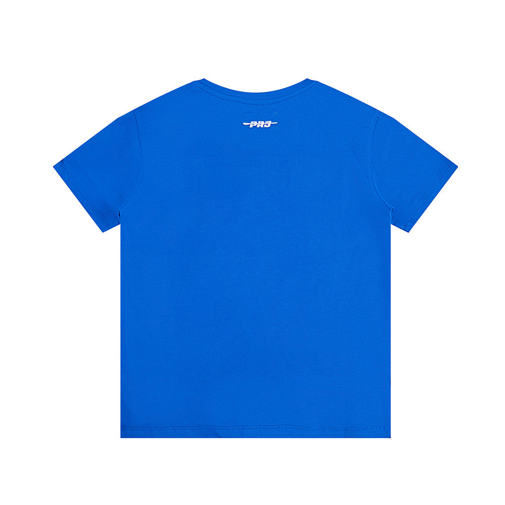 NBA DETROIT PISTONS RETRO CLASSIC BIG BOYS SHORT SLEEVE TAPING TEE (ROYAL BLUE/RED)