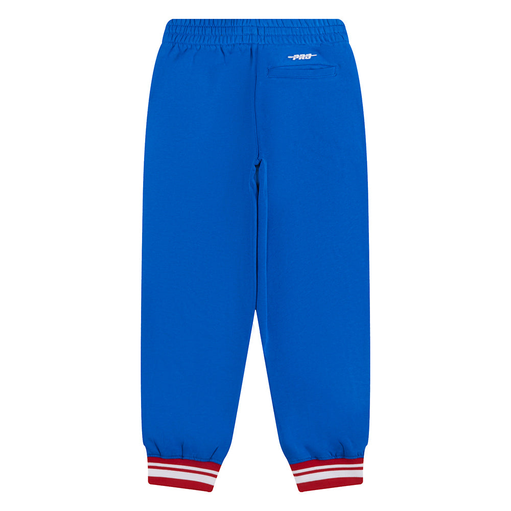 NBA DETROIT PISTONS RETRO CLASSIC BIG BOY'S RIB FLEECE SWEATPANT (ROYAL BLUE/RED)