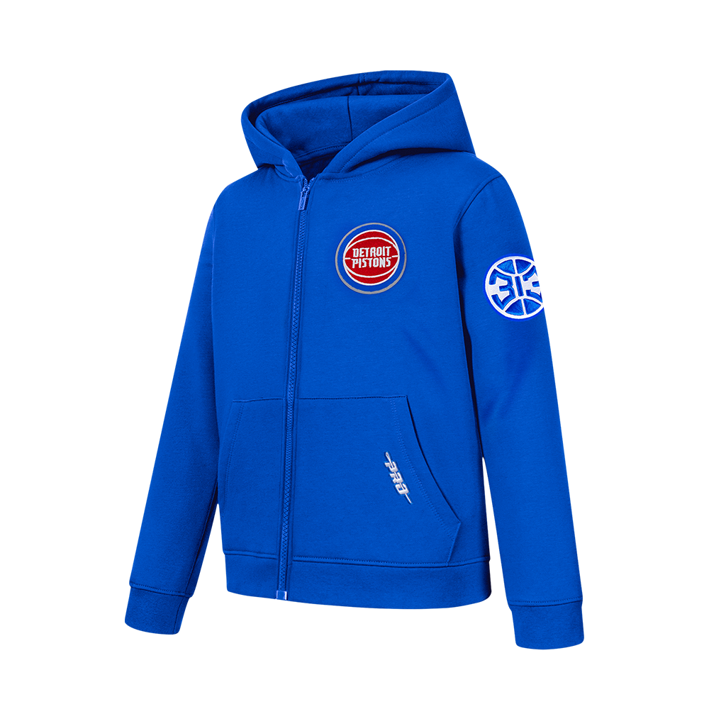 NBA DETROIT PISTONS CLASSIC BIG BOY'S FLC FZ PO HOODIE (ROYAL BLUE)