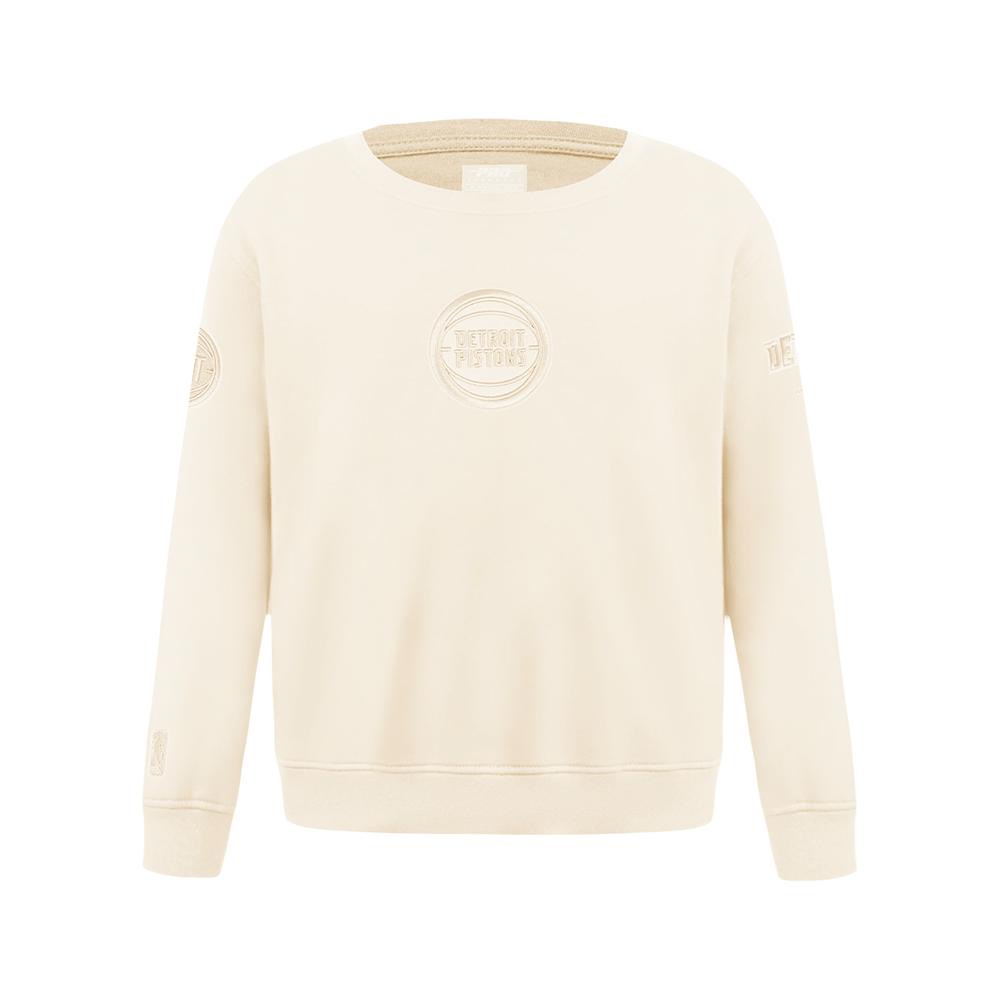 NBA DETROIT PISTONS NEUTRAL BIG BOY'S FLC CREWNECK (EGGSHELL)