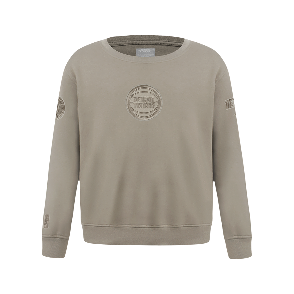 NBA DETROIT PISTONS NEUTRAL BIG BOY'S FLC CREWNECK (TAUPE)