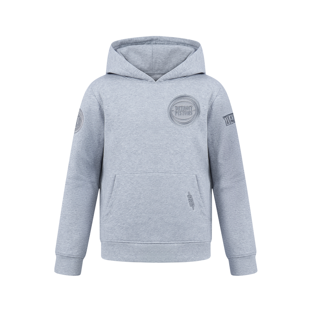NBA DETROIT PISTONS NEUTRAL BIG BOY'S FLEECE PULLOVER HOODIE (DARK HEATHER GRAY)