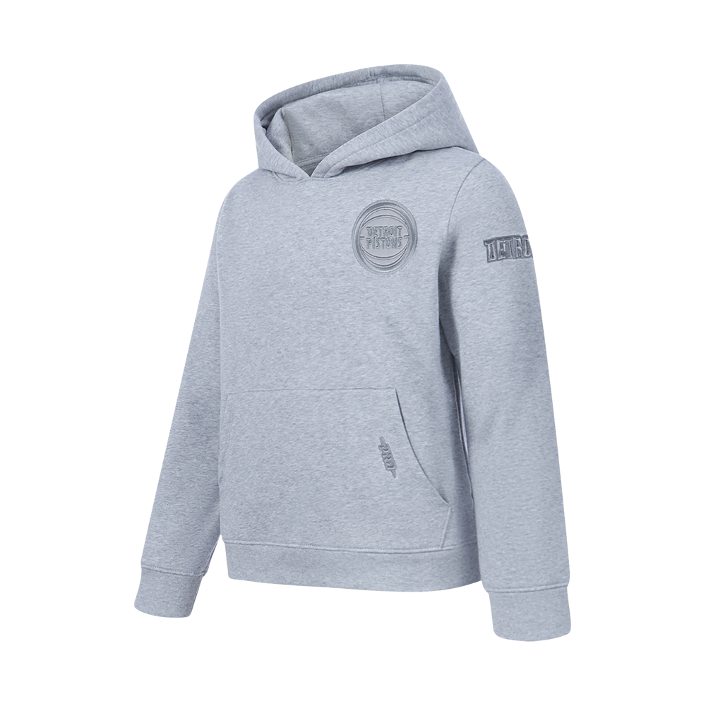 NBA DETROIT PISTONS NEUTRAL BIG BOYS FLEECE PULLOVER HOODIE (DARK HEATHER GRAY)