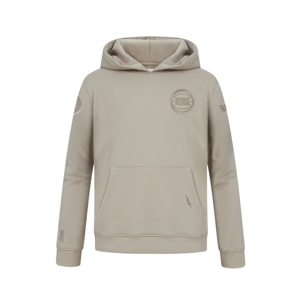 NBA DETROIT PISTONS NEUTRAL BIG BOY'S FLEECE PULLOVER HOODIE (TAUPE)