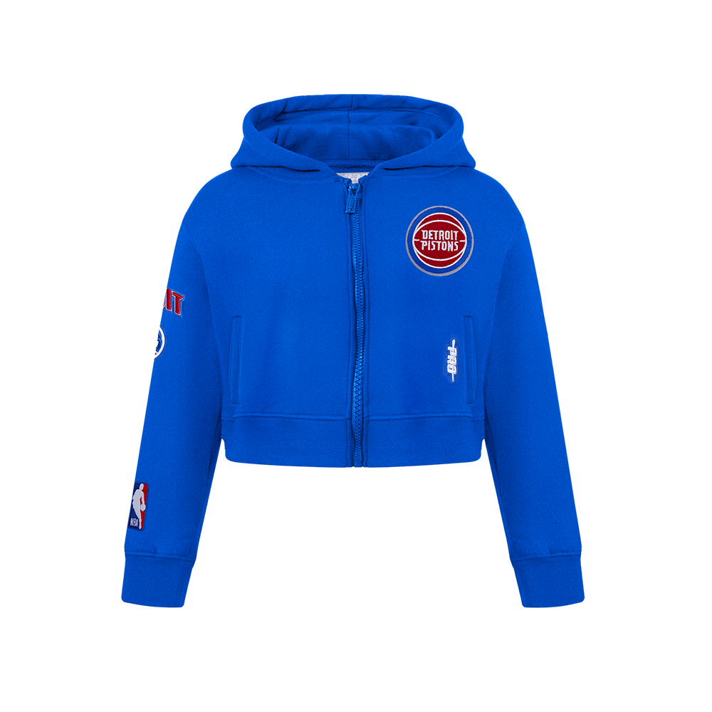 NBA DETROIT PISTONS CLASSIC BIG GIRL'S FLC FZ HOODIE (ROYAL BLUE)