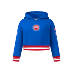 NBA DETROIT PISTONS RETRO CLASSIC BIG GIRL'S RIB FLC PO HOODIE (ROYAL BLUE/RED)