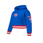 NBA DETROIT PISTONS RETRO CLASSIC BIG GIRL'S RIB FLC PO HOODIE (ROYAL BLUE/RED)