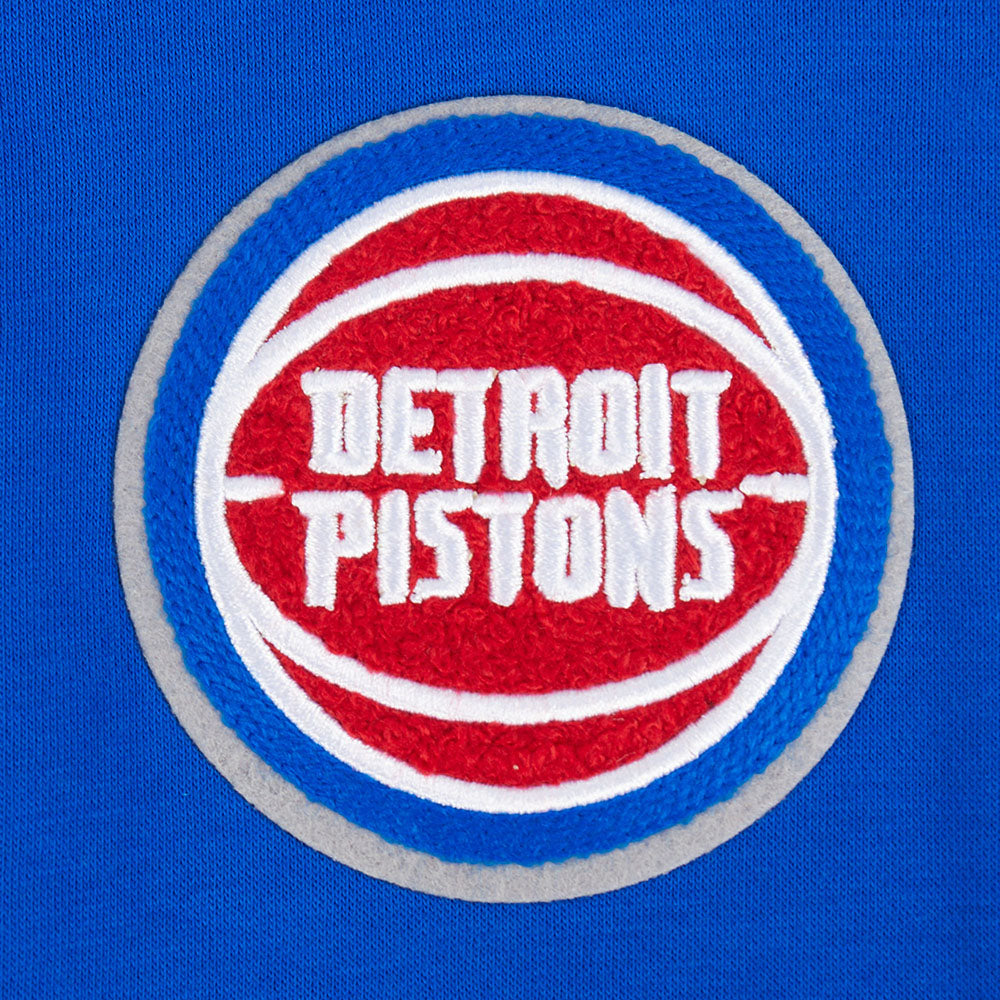 NBA DETROIT PISTONS RETRO CLASSIC BIG GIRL'S RIB FLC PO HOODIE (ROYAL BLUE/RED)