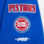 NBA DETROIT PISTONS RETRO CLASSIC BIG GIRL'S RIB FLC PO HOODIE (ROYAL BLUE/RED)