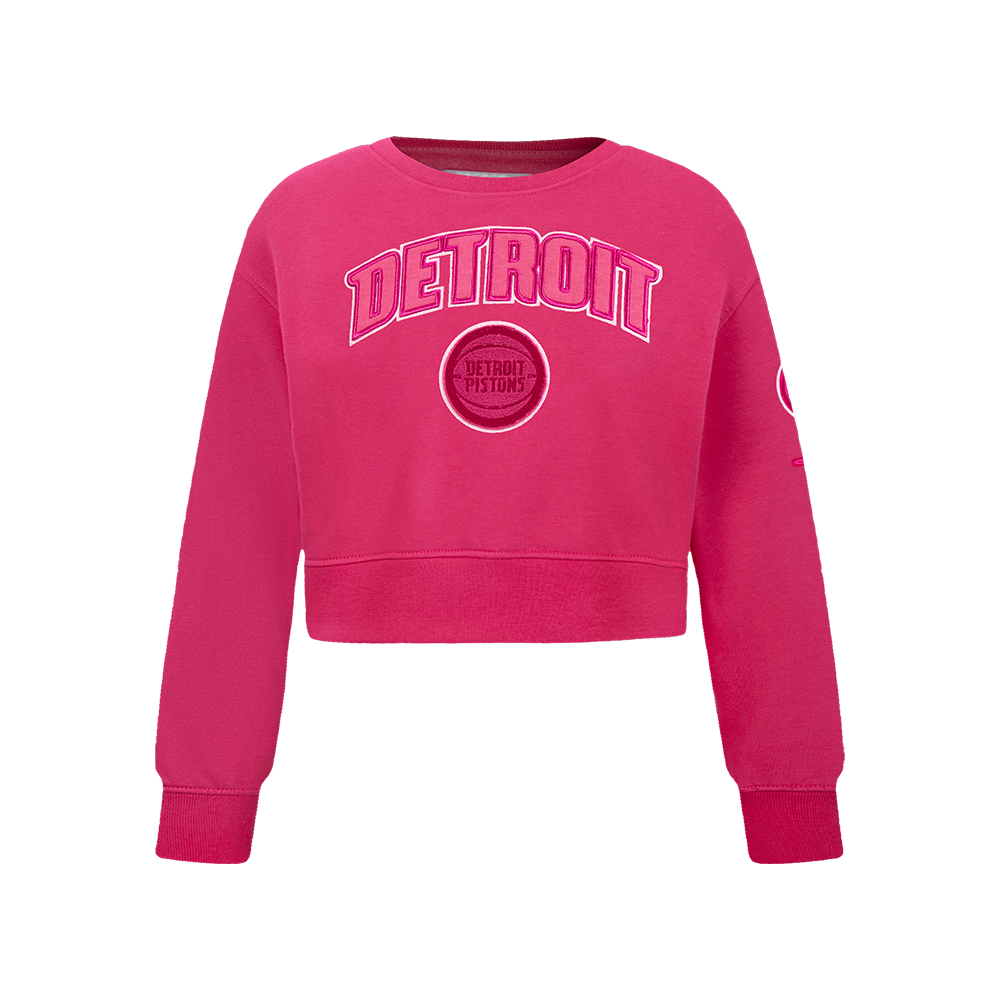 NBA DETROIT PISTONS TRIPLE PINK BIG GIRL'S FLC CREWNECK (BEETROOT PURPLE)