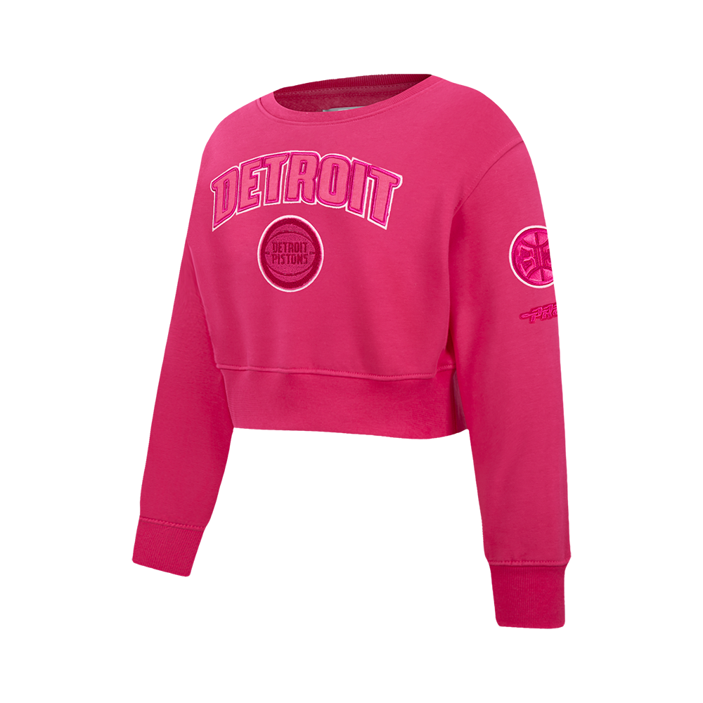 NBA DETROIT PISTONS TRIPLE PINK BIG GIRL'S FLC CREWNECK (BEETROOT PURPLE)