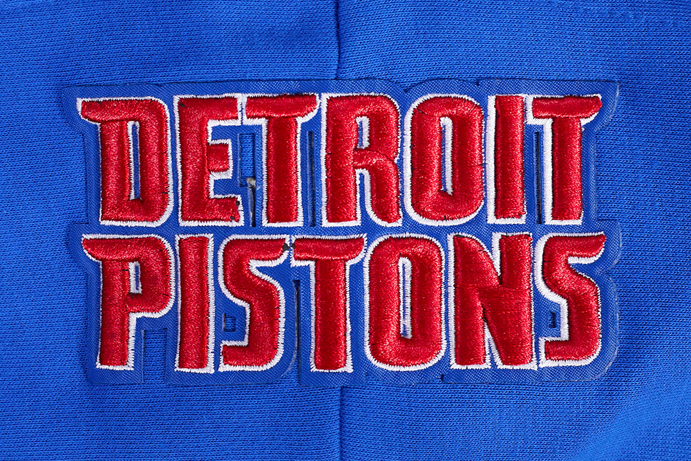 NBA DETROIT PISTONS SCRIPT TAIL CHANDAIL À CAPUCHON COURT EN MOLLETON CÔTELÉ POUR FEMME (BLEU ROYAL/ROUGE)