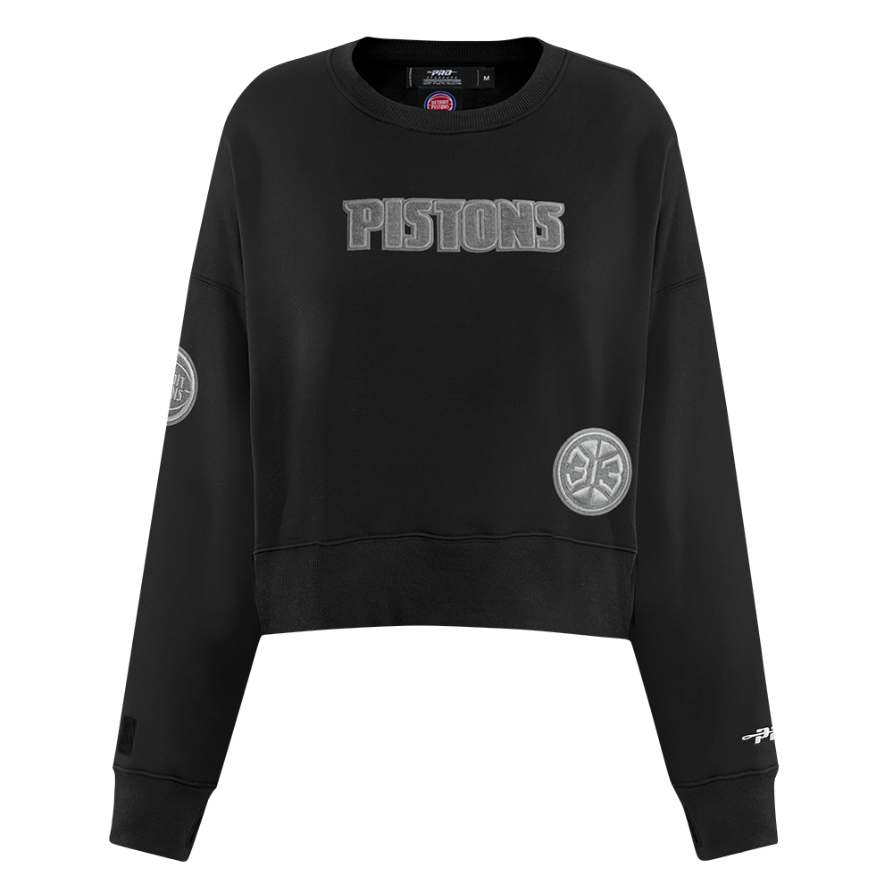 NBA DETROIT PISTONS REVERSE FRENCH TERRY CHANDAIL À COL ROND EN MOLLETON POUR FEMME (NOIR)