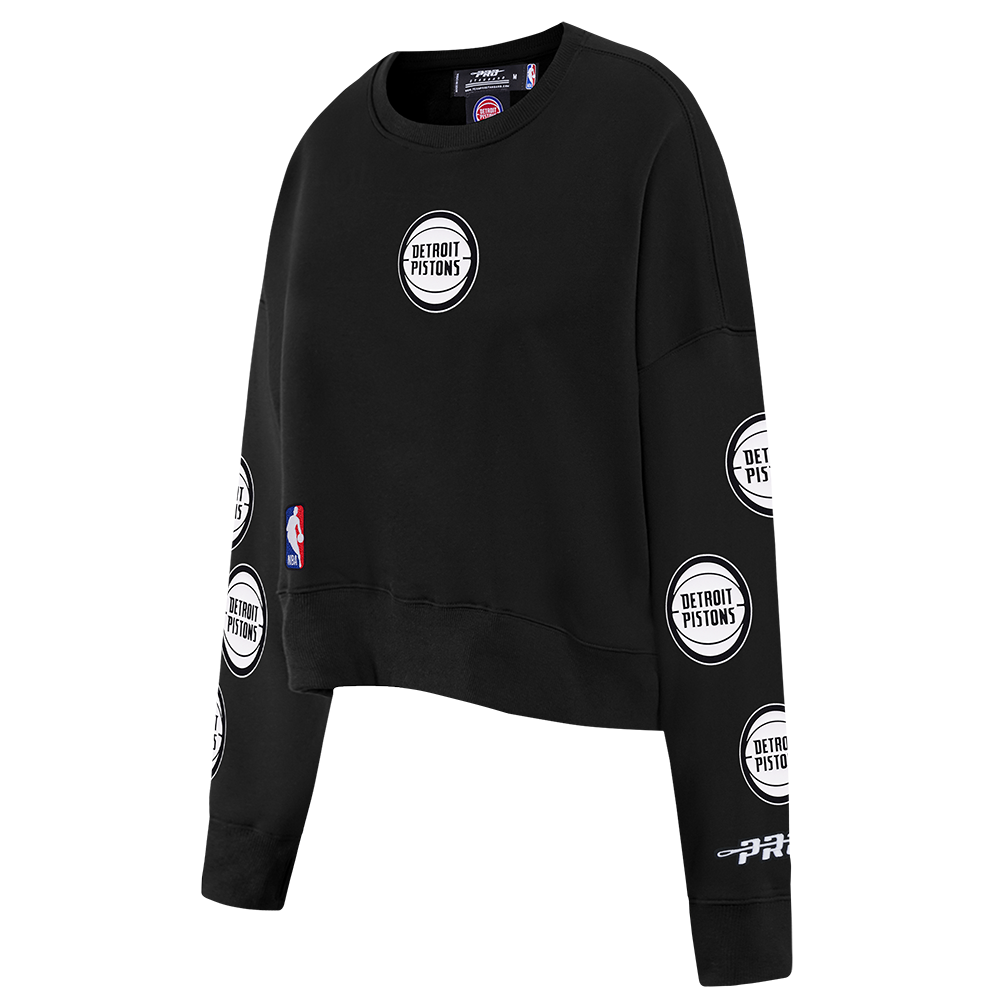 NBA DETROIT PISTONS  WOMEN'S CREWNECK SWEATSHIRT (BLACK)