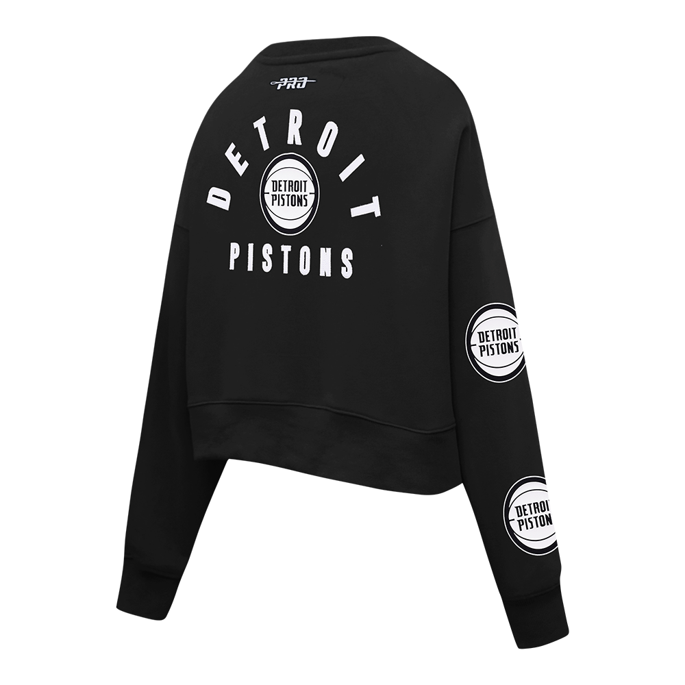 NBA DETROIT PISTONS  WOMEN'S CREWNECK SWEATSHIRT (BLACK)