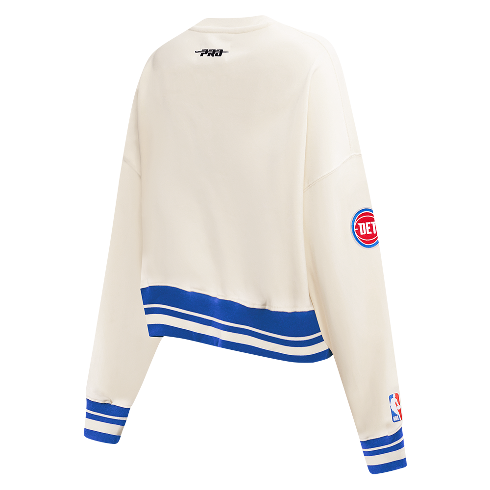 NBA DETROIT PISTONS RETRO CLASSICS WOMEN'S SWEATSHIRT (EGGSHELL/ROYAL BLUE)