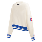 NBA DETROIT PISTONS RETRO CLASSICS WOMEN'S SWEATSHIRT (EGGSHELL/ROYAL BLUE)