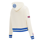 NBA DETROIT PISTONS RETRO CLASSICS CHANDAIL À CAPUCHON COURT POUR FEMME (COQUILLE D'ŒUF/BLEU ROYAL)