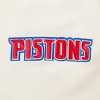 NBA DETROIT PISTONS RETRO CLASSICS CHANDAIL À CAPUCHON COURT POUR FEMME (COQUILLE D'ŒUF/BLEU ROYAL)