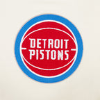 NBA DETROIT PISTONS RETRO CLASSICS CHANDAIL À CAPUCHON COURT POUR FEMME (COQUILLE D'ŒUF/BLEU ROYAL)