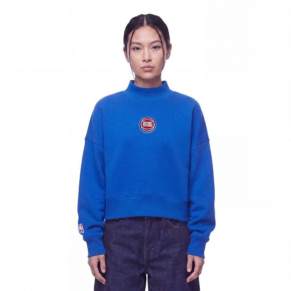 NBA DETROIT PISTONS CLASSIC ICON WOMEN'S SWEATSHIRT (ROYAL BLUE)