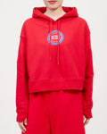 NBA DETROIT PISTONS CLASSIC WOMEN'S CROPPED PO HOODIE (RED)
