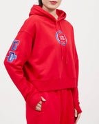 NBA DETROIT PISTONS CLASSIC WOMEN'S CROPPED PO HOODIE (RED)