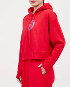 NBA DETROIT PISTONS CLASSIC WOMEN'S CROPPED PO HOODIE (RED)