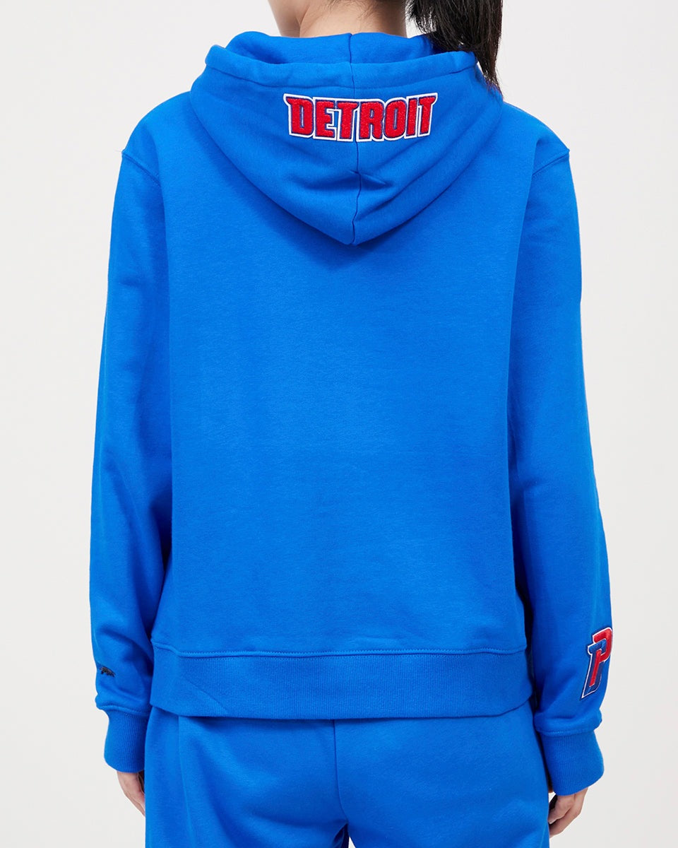 NBA DETROIT PISTONS CLASSIC WOMEN'S PULLOVER HOODIE (ROYAL BLUE)