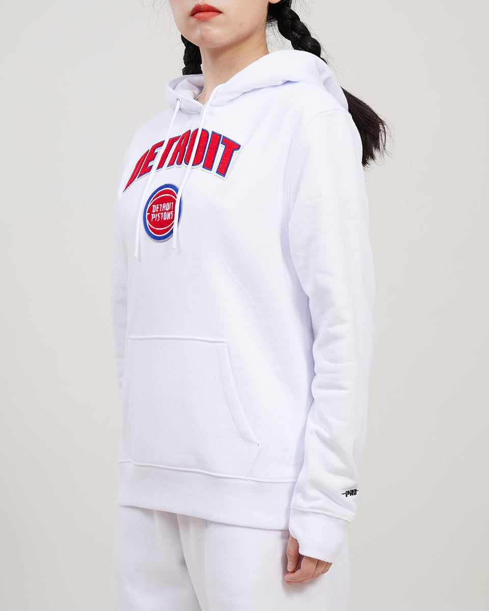 NBA DETROIT PISTONS CLASSIC WOMEN'S PO HOODIE (WHITE)