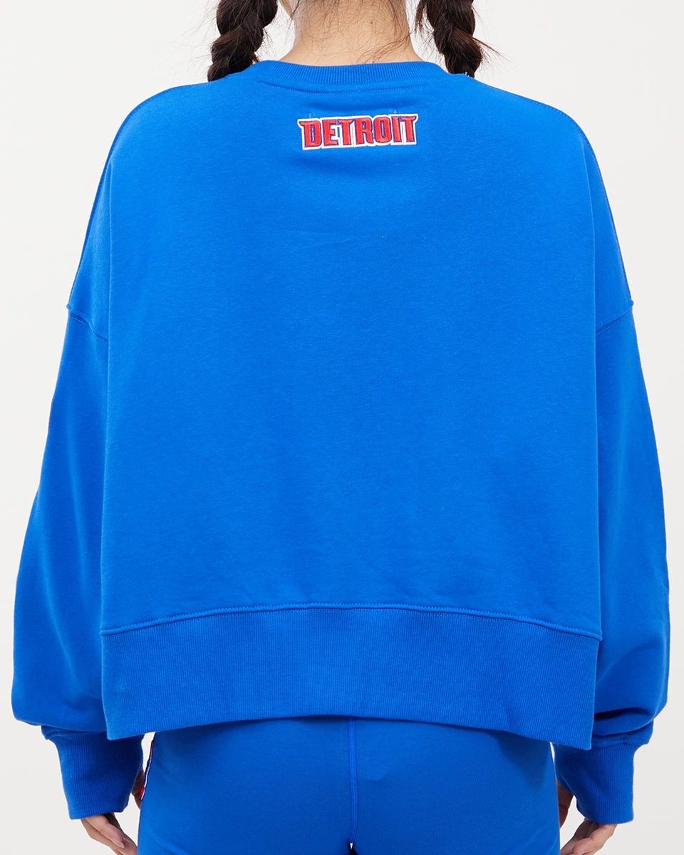 NBA DETROIT PISTONS CLASSIC WOMEN'S CREWNECK (ROYAL BLUE)