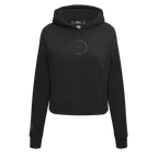 NBA DETROIT PISTONS NEUTRAL WOMEN'S CROPPED PULLOVER HOODIE (BLACK)