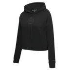 NBA DETROIT PISTONS NEUTRAL WOMEN'S CROPPED PULLOVER HOODIE (BLACK)