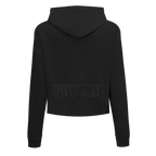 NBA DETROIT PISTONS NEUTRAL WOMEN'S CROPPED PULLOVER HOODIE (BLACK)