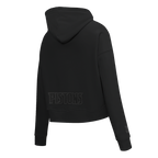 NBA DETROIT PISTONS NEUTRAL WOMEN'S CROPPED PULLOVER HOODIE (BLACK)