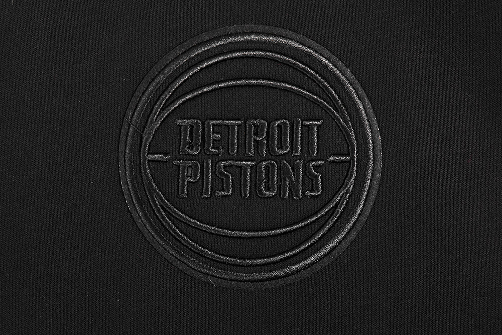 NBA DETROIT PISTONS NEUTRAL WOMEN'S CROPPED PULLOVER HOODIE (BLACK)